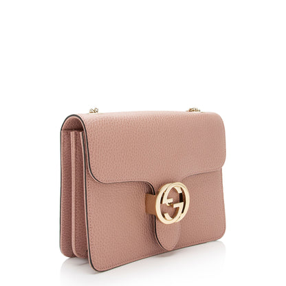 Gucci Leather Interlocking G Small Shoulder Bag (SHF-6sbkNl)