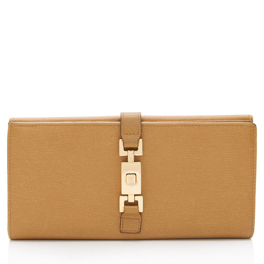 Gucci Leather Jackie Long Wallet (SHF-BlyuRJ)