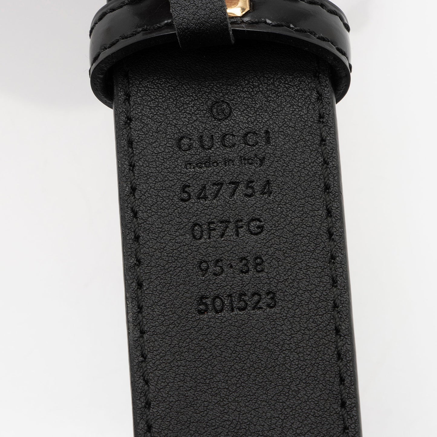 Gucci Leather Enamel Logo Belt - Size 38 / 95 (SHF-mDnVzm)