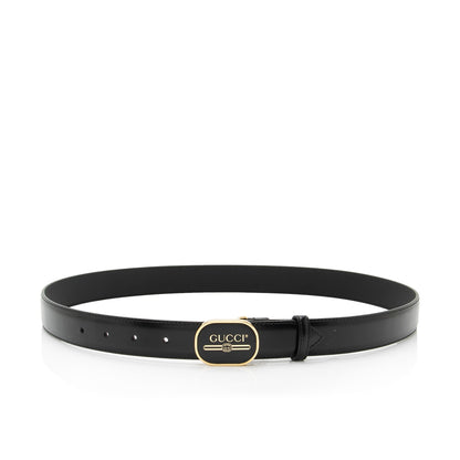 Gucci Leather Enamel Logo Belt - Size 38 / 95 (SHF-mDnVzm)