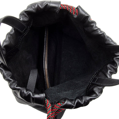 Gucci Leather Logo Drawstring Backpack (SHF-12981)