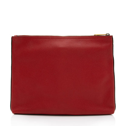 Gucci Leather Logo Zip Pouch (SHF-x1B73m)