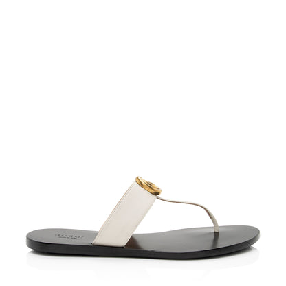 Gucci Leather Marmont T-Strap Sandals - Size 7.5 / 37.5 (SHF-aHZ3M9)