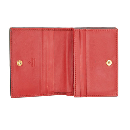 Gucci Leather Queen Margaret Bee Card Case (SHF-xcHoPF)