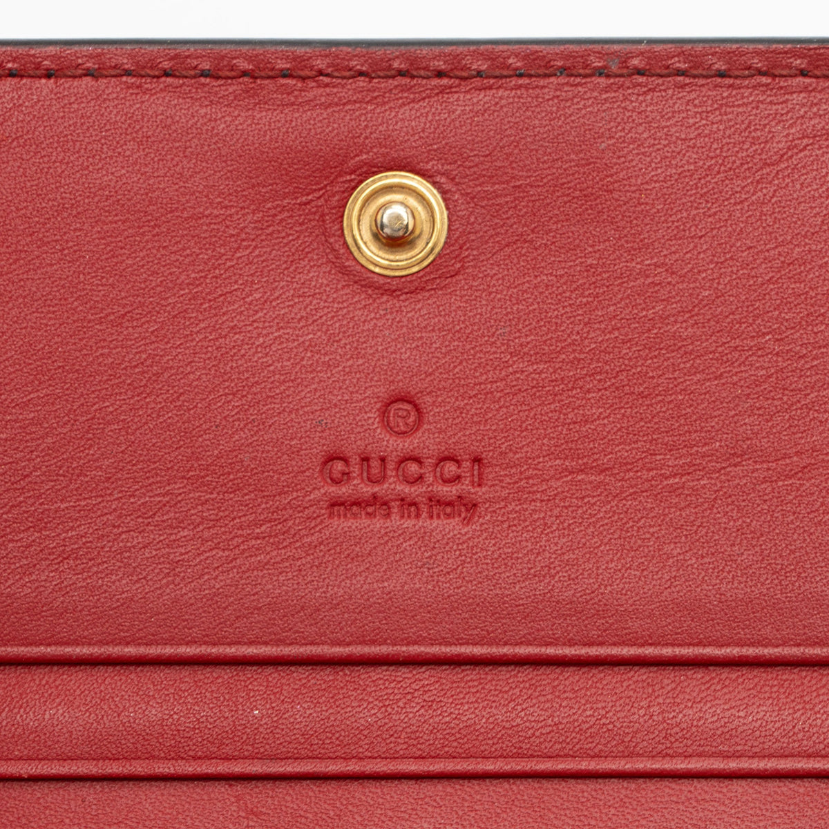 Gucci Leather Queen Margaret Bee Card Case (SHF-xcHoPF)