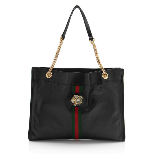 Gucci Leather Rajah Large Tote (SHF-mZ5Dai)