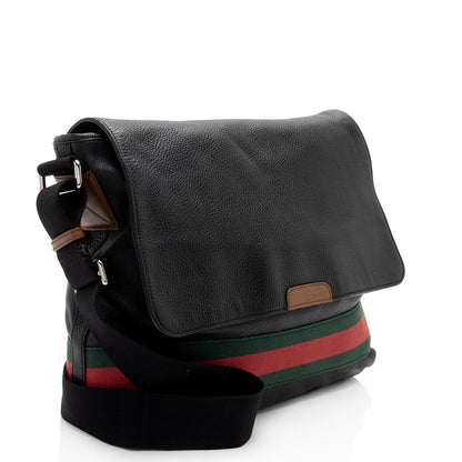 Gucci Leather Signature Web Messenger (SHF-6F03zC)