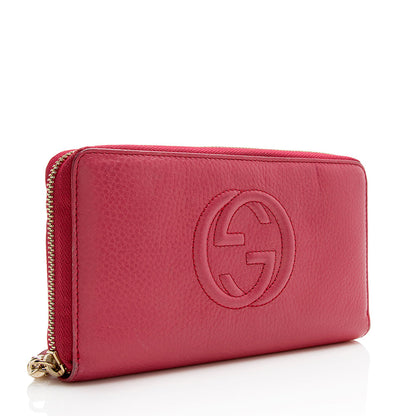 Gucci Leather Soho Zip Around Wallet (SHF-21318)