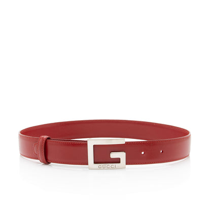 Gucci Leather Square G Slim Belt - Size 26 / 65 (SHF-LRKDXs)
