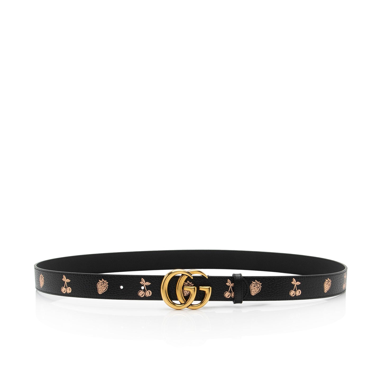 Gucci Leather Strawberry Cherry GG Marmont Belt - Size 42 / 105 (SHF-R4fdtL)