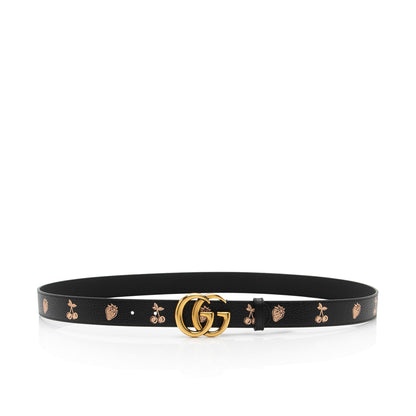 Gucci Leather Strawberry Cherry GG Marmont Belt - Size 42 / 105 (SHF-R4fdtL)