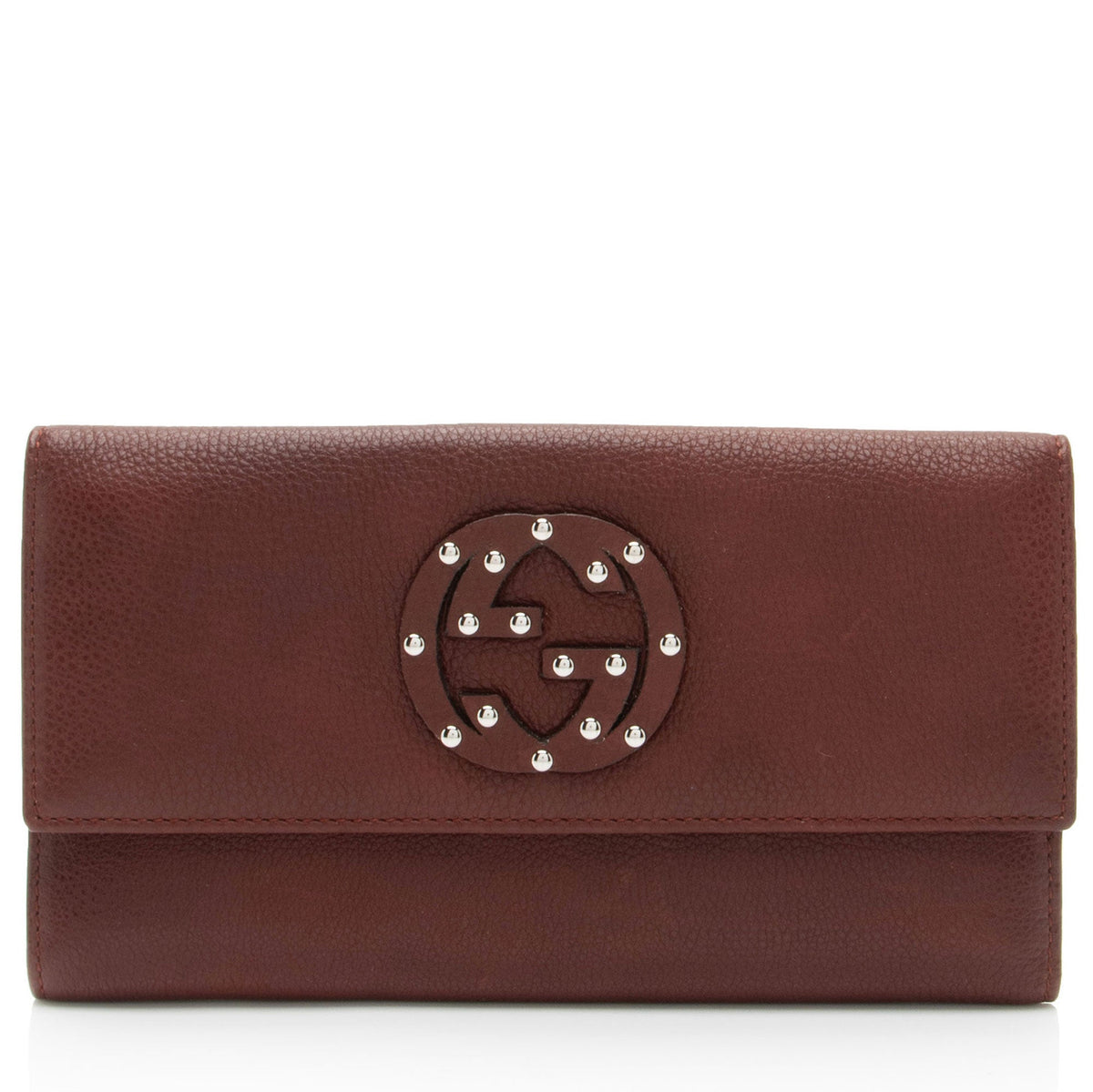 Gucci Leather Studded Soho Continental Wallet (SHF-6ezDwc)