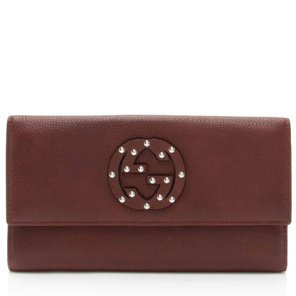 Gucci Leather Studded Soho Continental Wallet (SHF-6ezDwc)