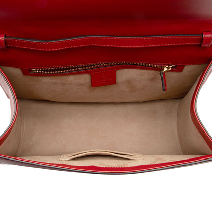 Gucci Leather Sylvie Top Handle Medium Satchel (SHF-BlCZi9)