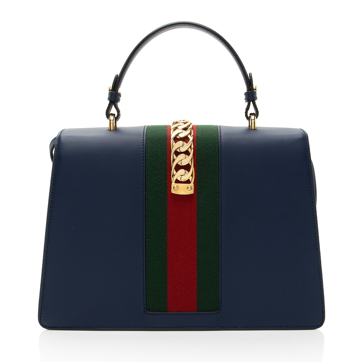 Gucci Leather Sylvie Medium Top Handle (SHF-s5Ji15)