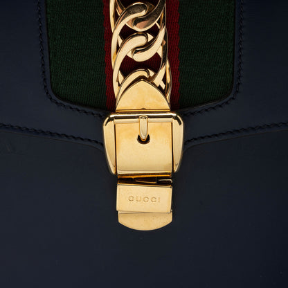 Gucci Leather Sylvie Medium Top Handle (SHF-s5Ji15)