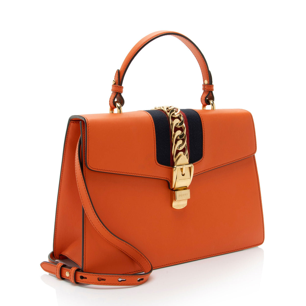 Gucci Leather Sylvie Medium Top Handle (SHF-PUOoAN)