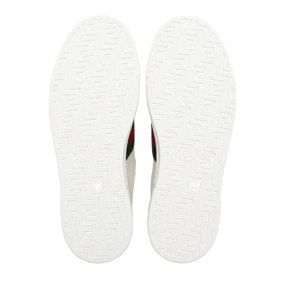 Gucci Leather Web Ace Sneakers - Size 8.5 / 38.5