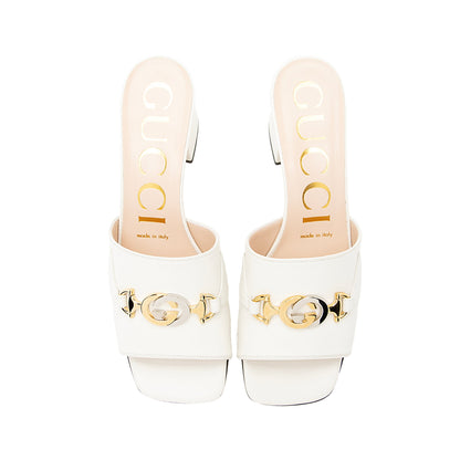 Gucci Leather Zumi Malaga Kid Slide Sandals - Size 7.5 / 37.5 (SHF-22753)