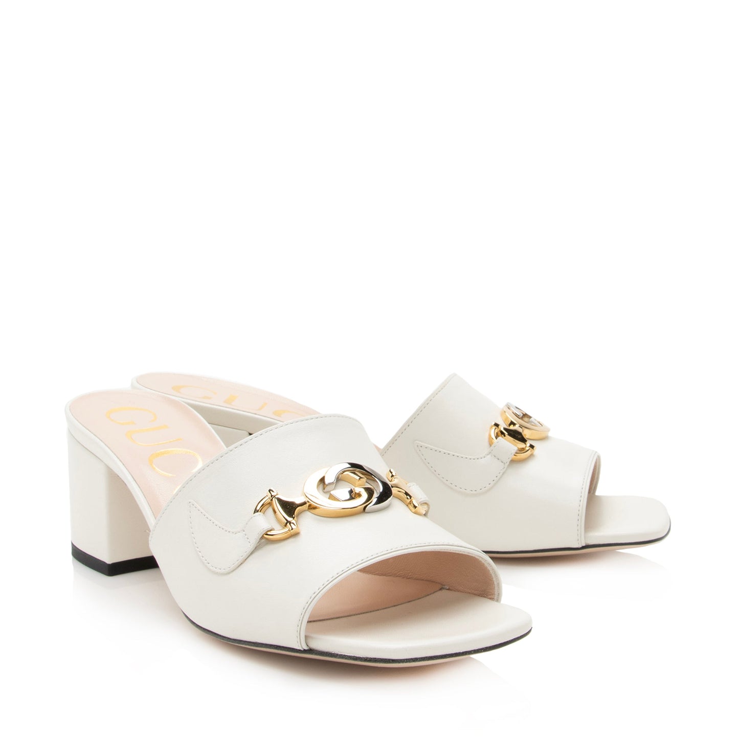 Gucci Leather Zumi Malaga Kid Slide Sandals - Size 7.5 / 37.5 (SHF-22753)