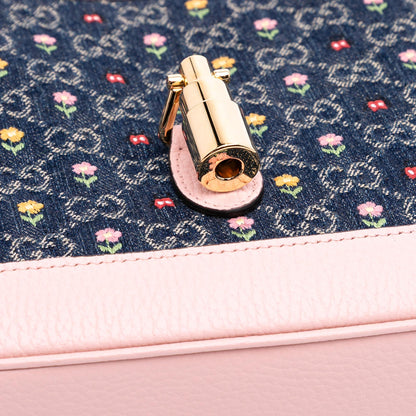 Gucci Limited Edition Small GG Embroidered Denim Floral Jackie 1961 Crossbody