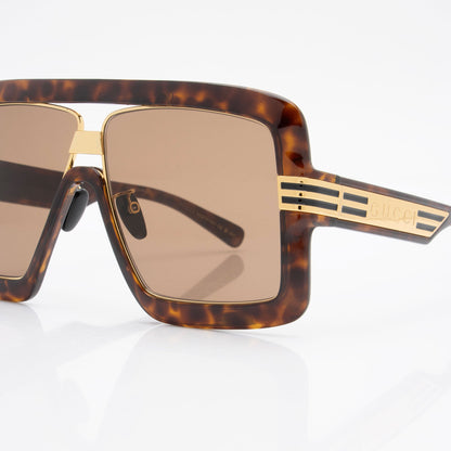 Gucci Logo Acetate Oversize Avaitor Sunglasses