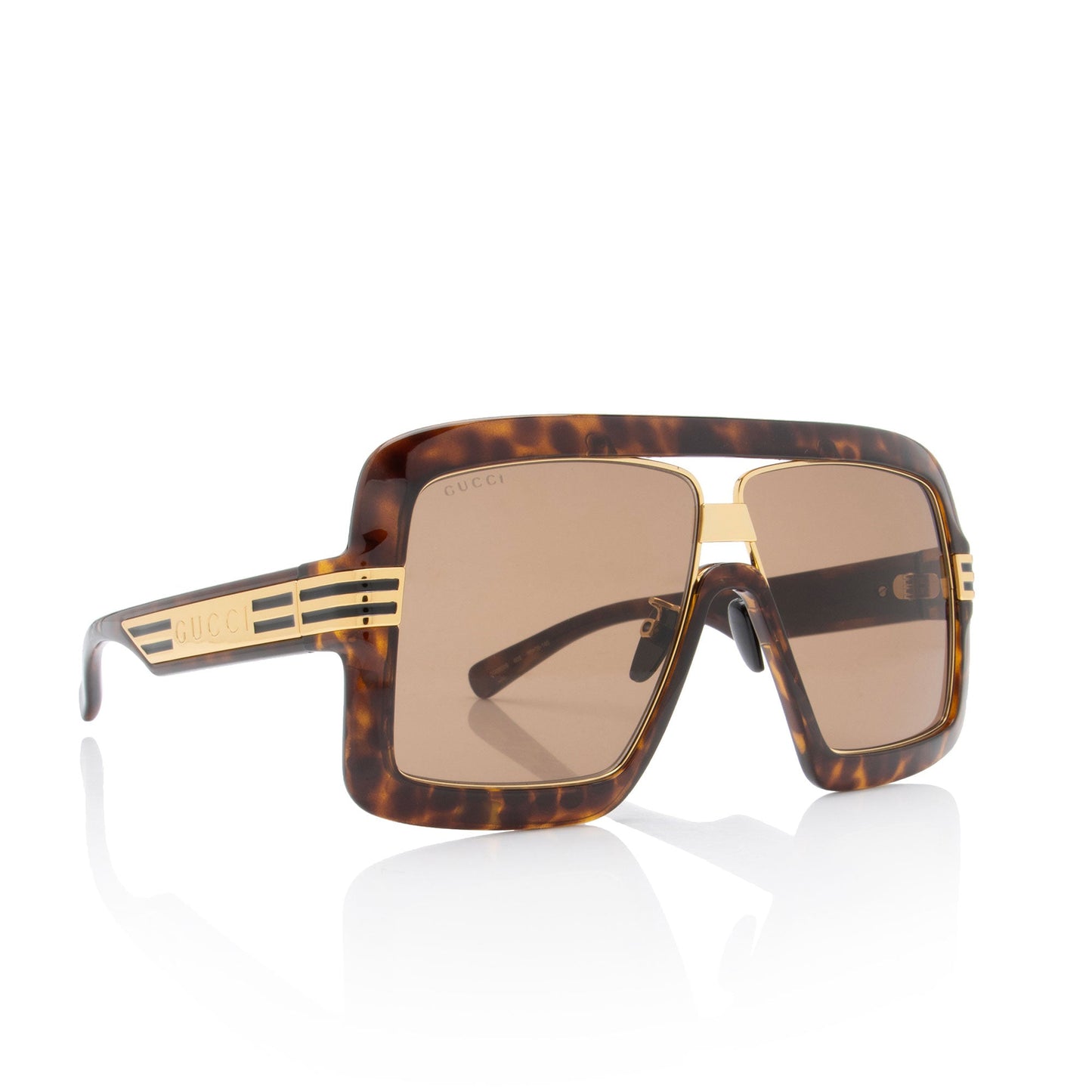 Gucci Logo Acetate Oversize Avaitor Sunglasses