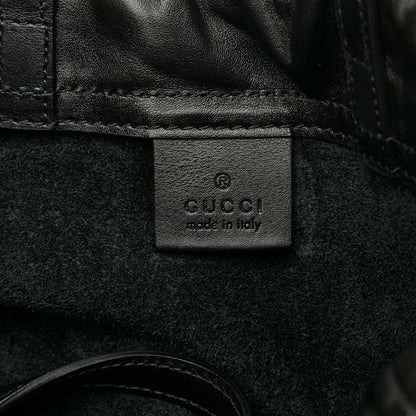 Gucci Logo Drawstring Leather Backpack (SHG-f1YPPC)
