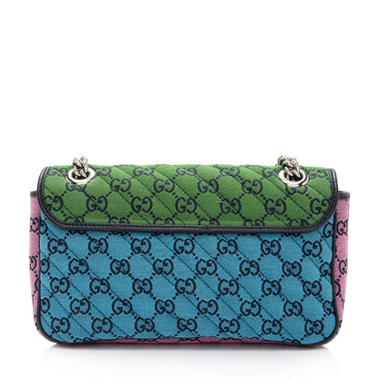 Gucci Multicolor Matelasse GG Canvas Marmont Small Shoulder Flap Bag (SHF-pRWNuq)