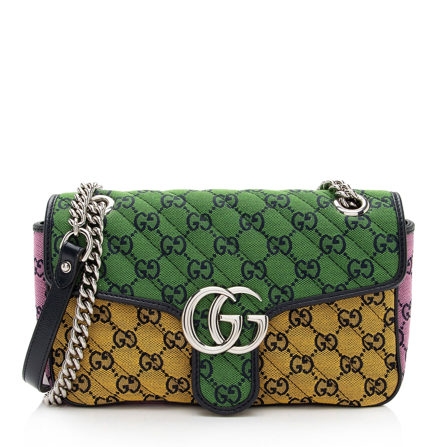 Gucci Multicolor Matelasse GG Canvas Marmont Small Shoulder Flap Bag (SHF-pRWNuq)