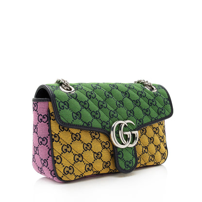 Gucci Multicolor Matelasse GG Canvas Marmont Small Shoulder Flap Bag (SHF-pRWNuq)