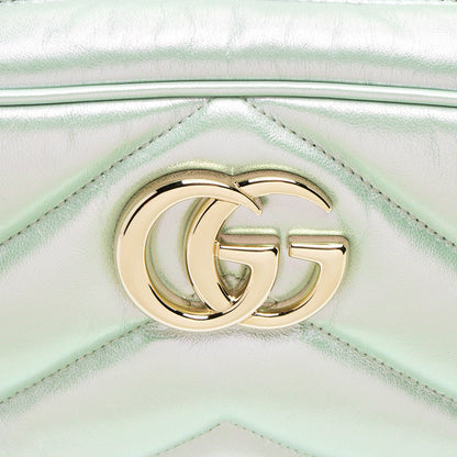 Gucci Iridescent Chevron Matelasse Leather GG Marmont Small Camera Bag