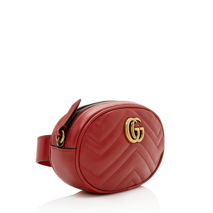 Gucci Matelasse Leather GG Marmont Belt Bag - Size 34 / 85 (SHF-20272)