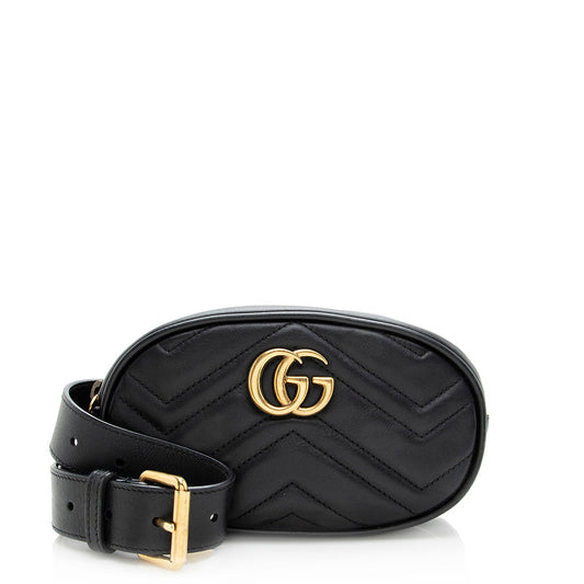 Gucci Matelasse Leather GG Marmont Belt Bag - Size 95 (SHF-19377)