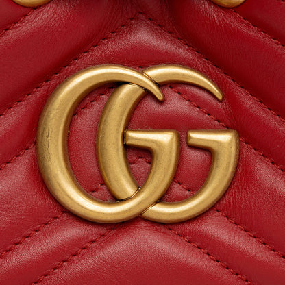 Gucci Matelasse Leather GG Marmont Bucket Bag