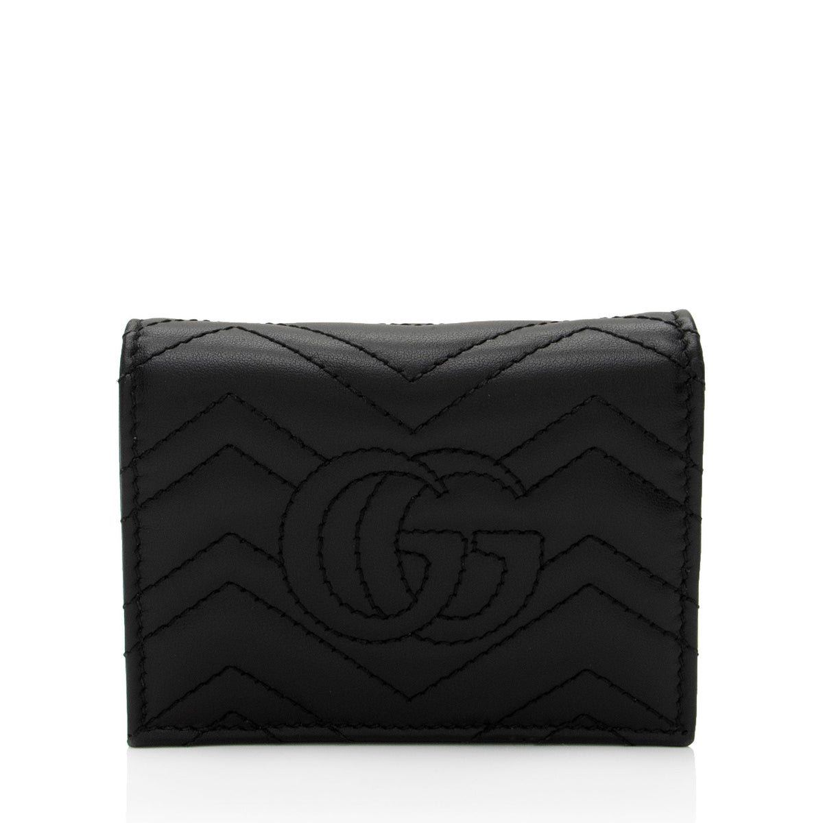Gucci Matelasse Leather GG Marmont Card Case (SHF-AcctXE)