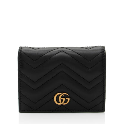 Gucci Matelasse Leather GG Marmont Card Case (SHF-AcctXE)