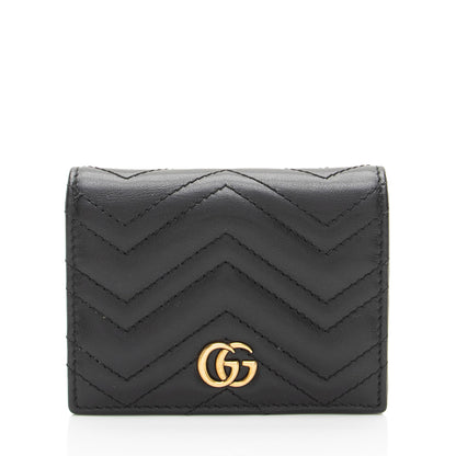 Gucci Matelasse Leather GG Marmont Card Wallet (SHF-15hEyp)