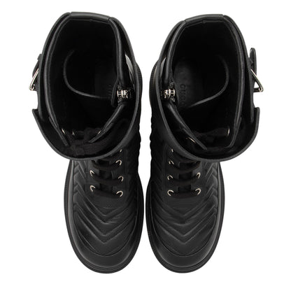 Gucci Matelasse Leather GG Marmont Charlotte Boots - Size 9 / 39