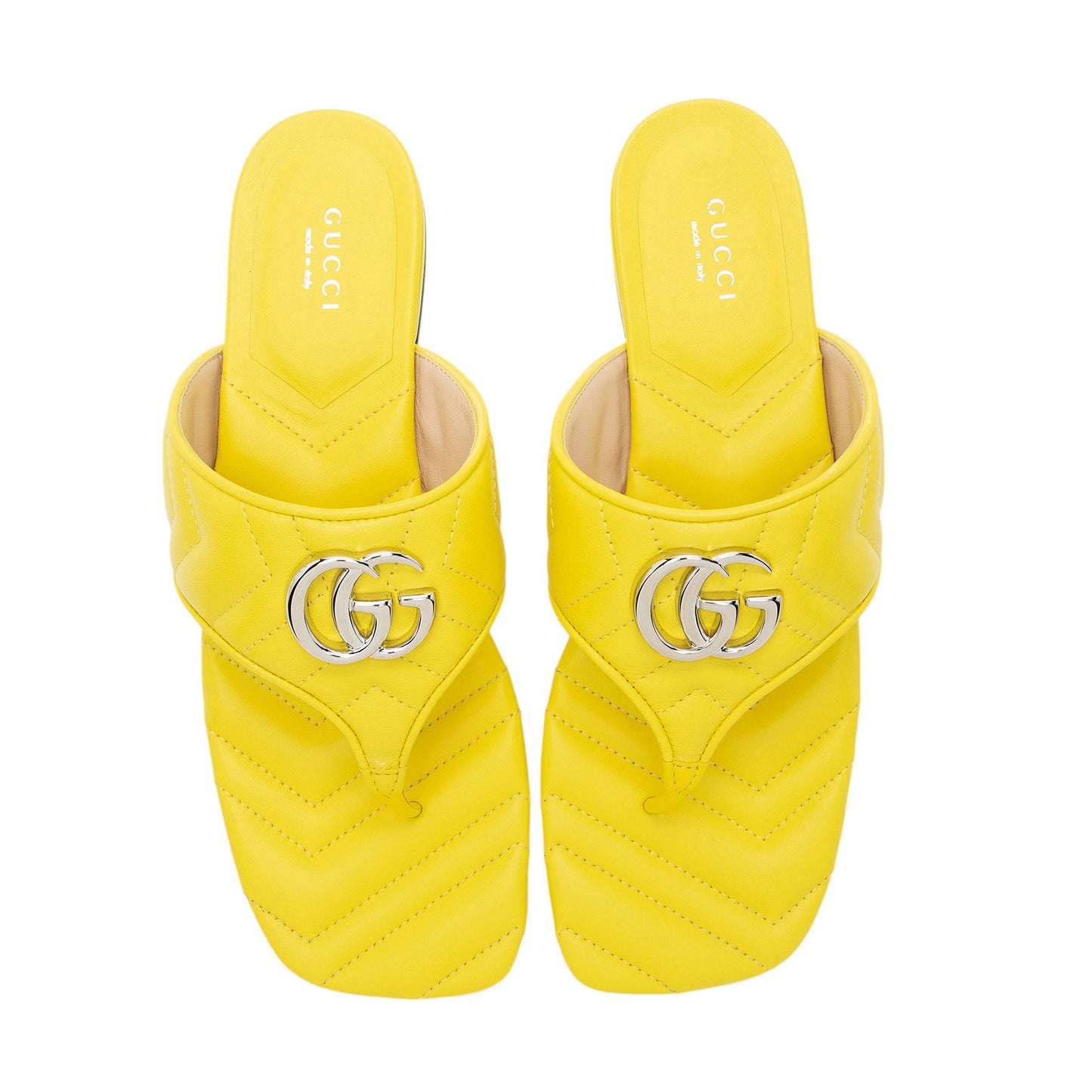 Gucci Matelasse Leather GG Marmont Charlotte Thong Sandals - Size 9 / 39