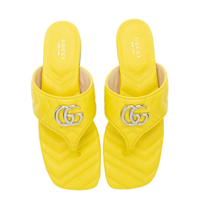 Gucci Matelasse Leather GG Marmont Charlotte Thong Sandals - Size 9 / 39