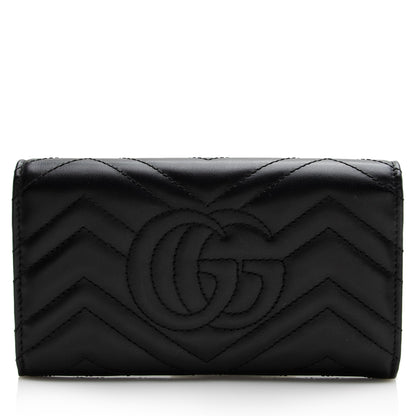 Gucci Matelasse Leather GG Marmont Continental Wallet (SHF-22692)
