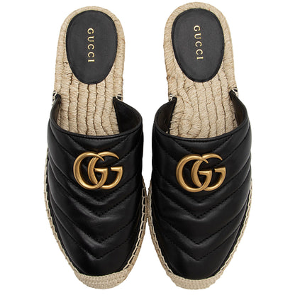 Gucci Matelasse Leather GG Marmont Espadrille Mules - Size 6 / 36 (SHF-GM62mi)
