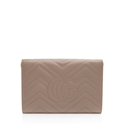 Gucci Matelasse Leather GG Marmont Flap Mini Wallet Bag (SHF-L9tXYx)