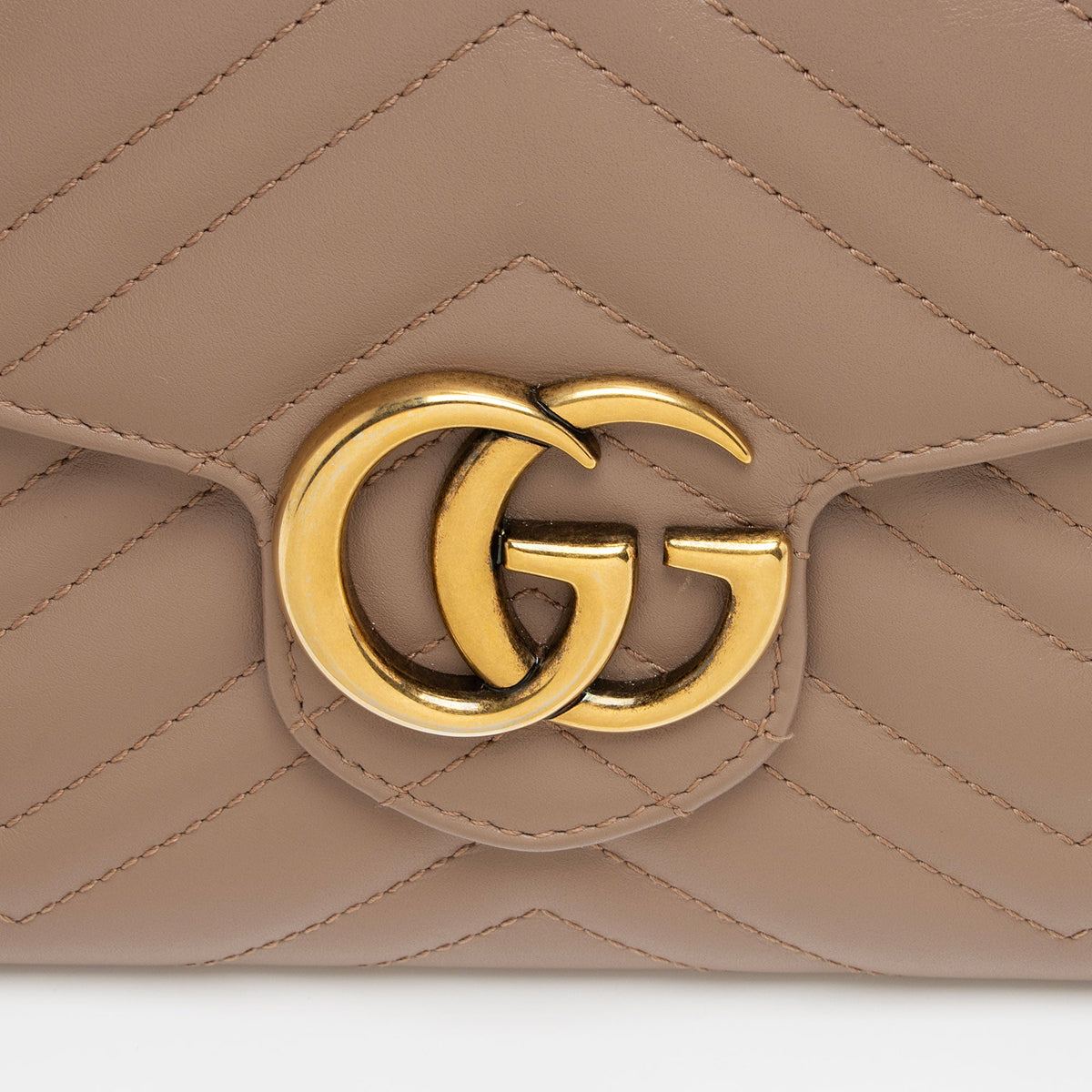 Gucci Matelasse Leather GG Marmont Flap Mini Wallet Bag (SHF-L9tXYx)