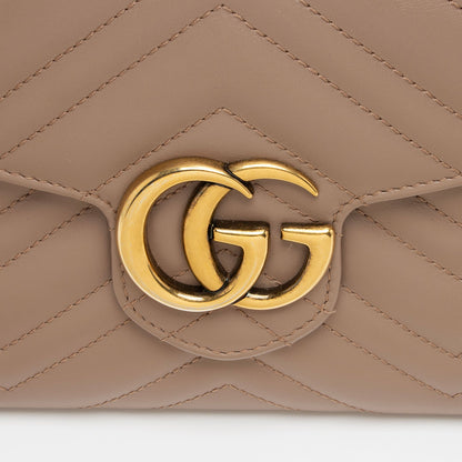 Gucci Matelasse Leather GG Marmont Flap Mini Wallet Bag (SHF-L9tXYx)