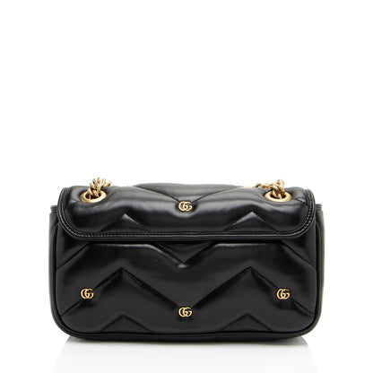 Gucci Matelasse Leather GG Marmont GG Studded Small Flap Bag
