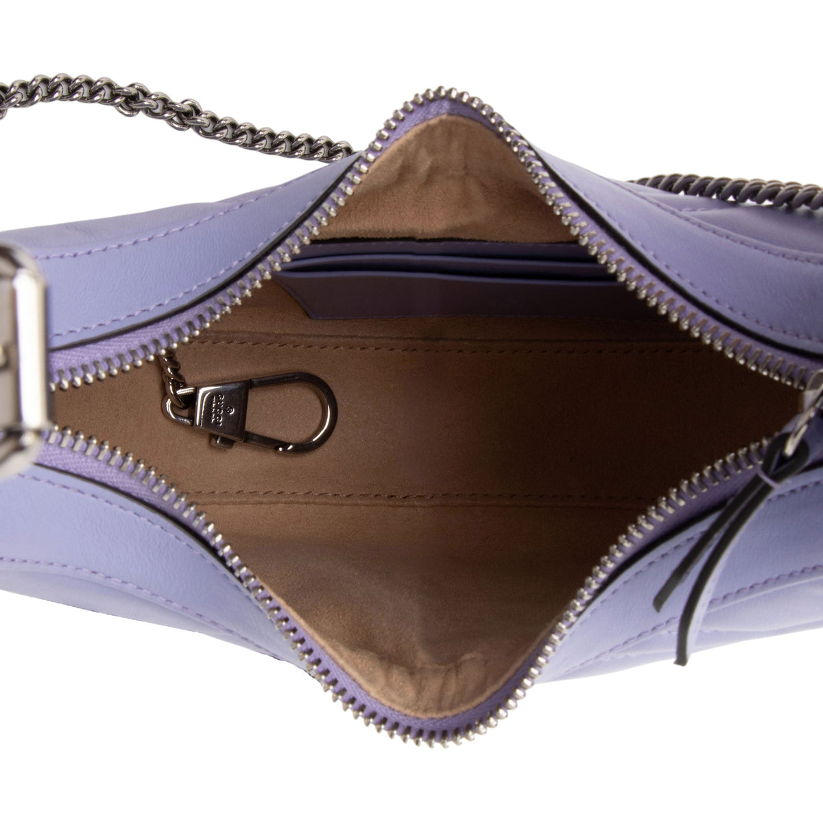 Gucci Matelasse Leather GG Marmont Half Moon Mini Shoulder Bag (SHF-OFIt7E)