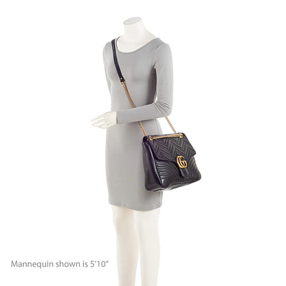 Gucci Matelasse Leather GG Marmont Large Flap Bag