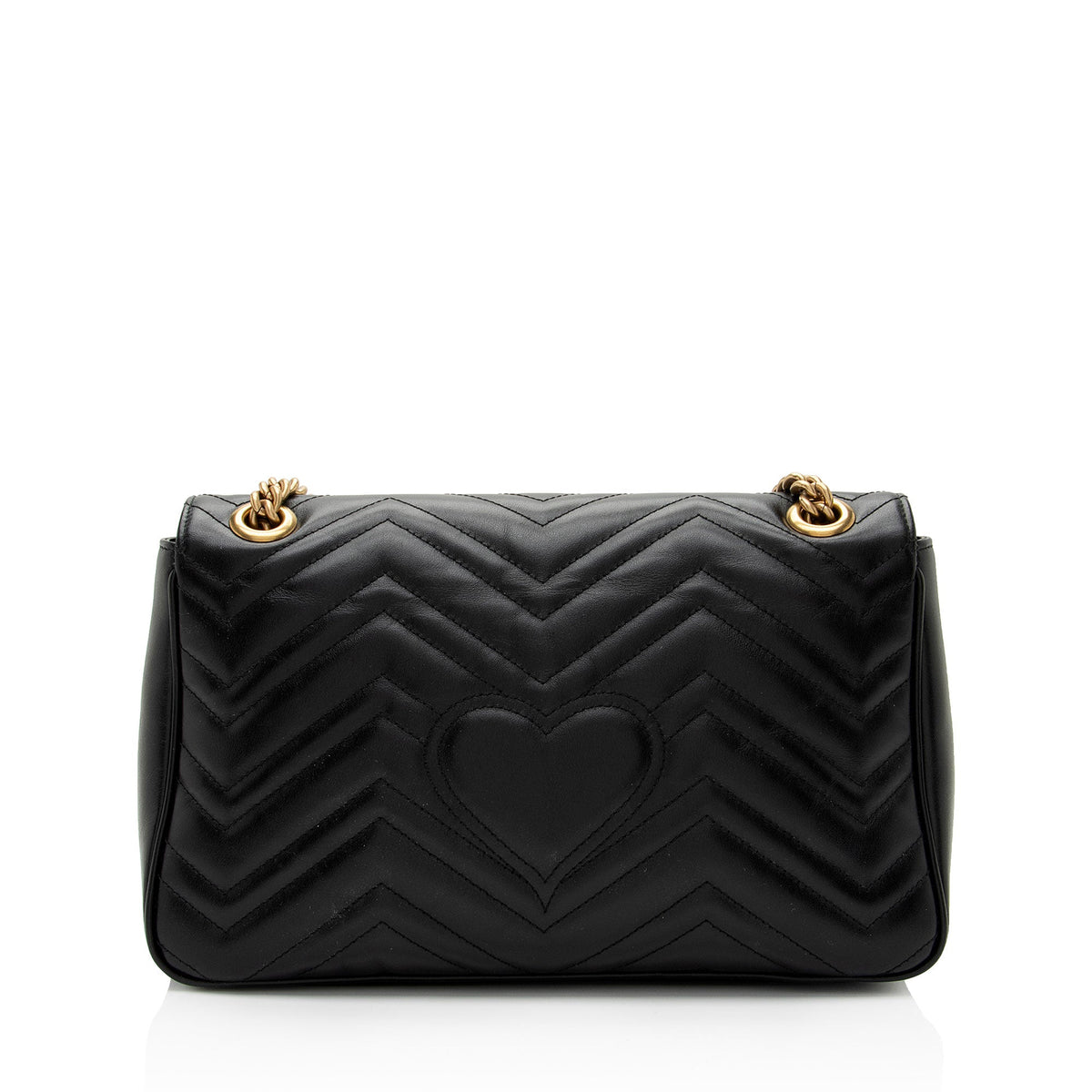 Gucci Matelasse Leather GG Marmont Medium Flap Bag (SHF-maxMO9)